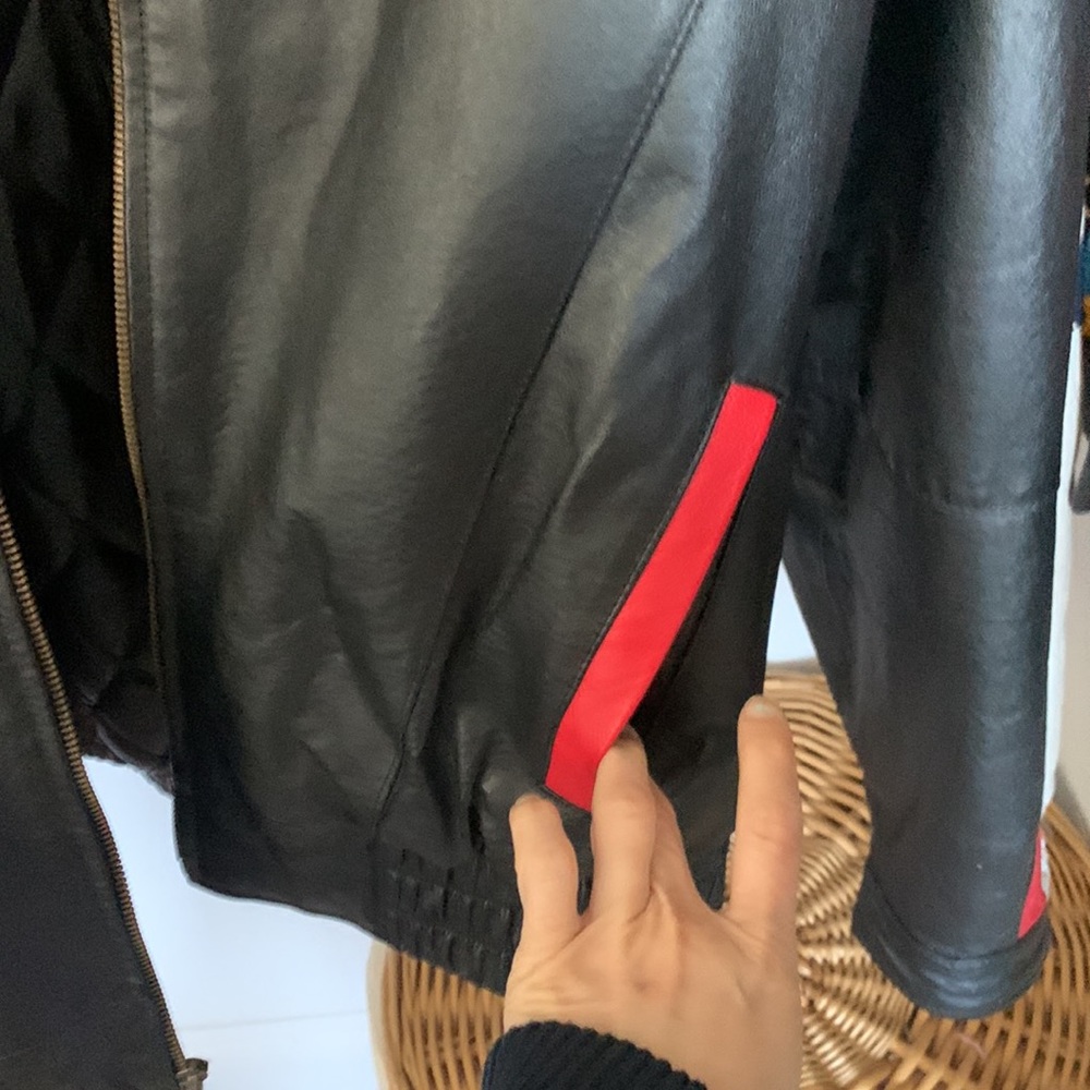 Vintage American flag leather jacket L preowned - Picture 10 of 16